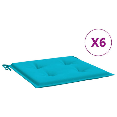 VidaXL Gartenstuhlkissen 6 Stück 50x50x4 cm Stoff Türkis