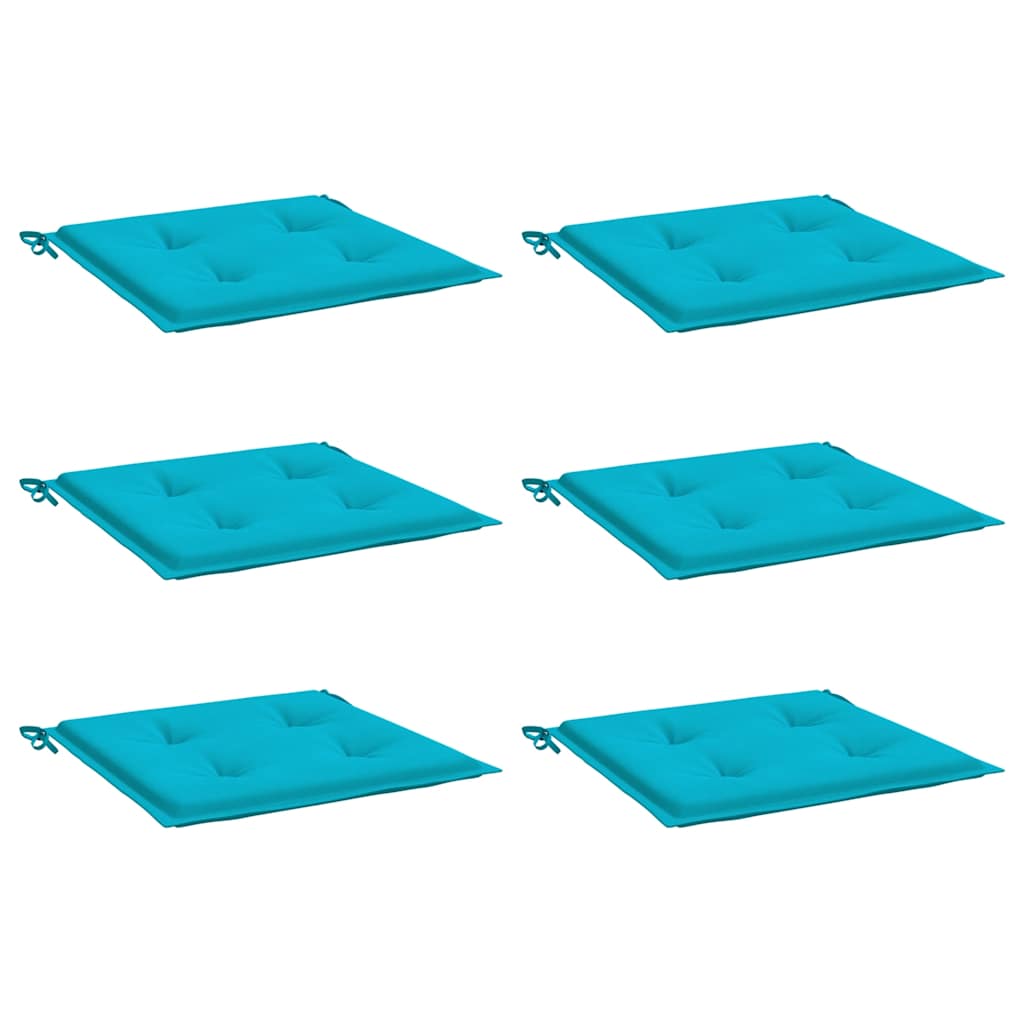 VidaXL Gartenstuhlkissen 6 Stück 50x50x4 cm Stoff Türkis