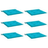 VidaXL Gartenstuhlkissen 6 Stück 50x50x4 cm Stoff Türkis
