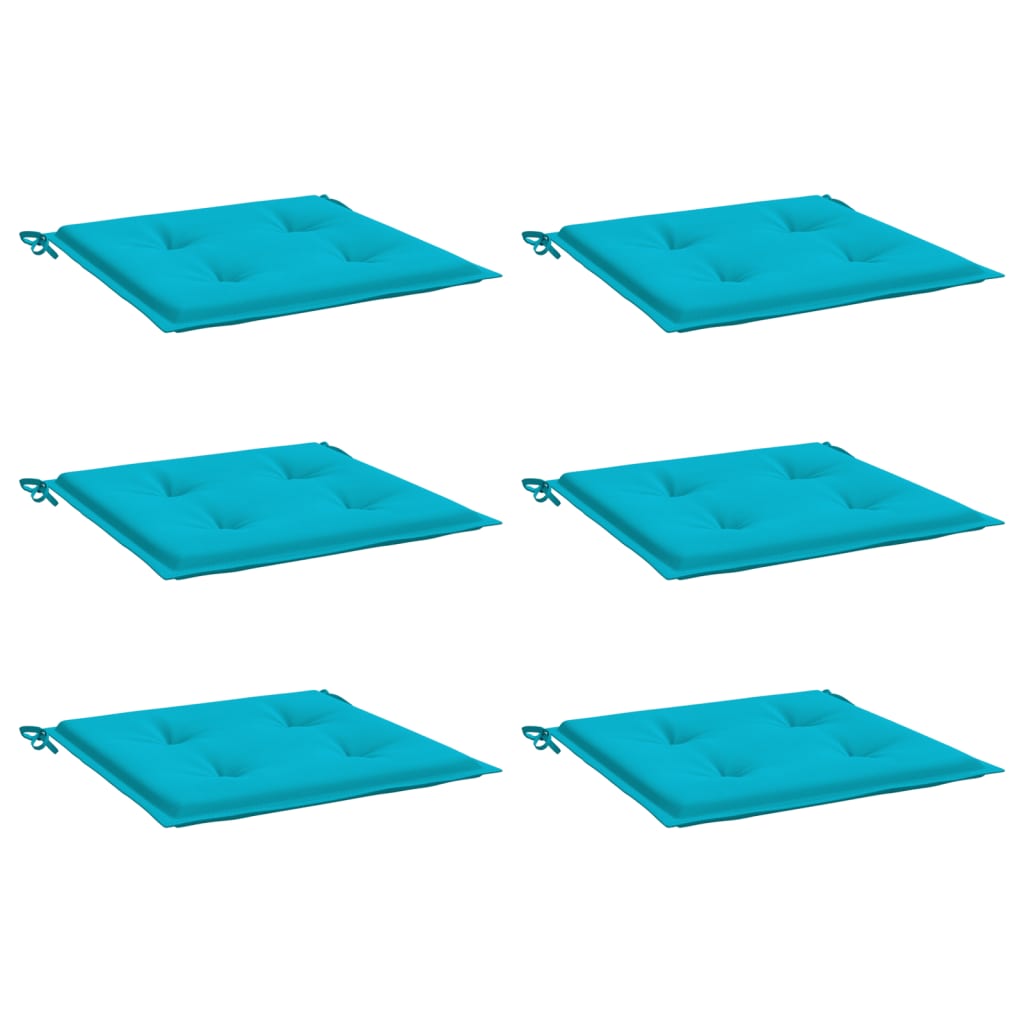 Coussins de chaise de jardin vidaxl 6 ST 50x50x3 cm Turquoise en tissu