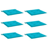 Coussins de chaise de jardin vidaxl 6 ST 50x50x3 cm Turquoise en tissu