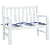 Vidaxl Garden Bench Cushion Rands 100x50x3 cm Oxford Fabric White and Blue