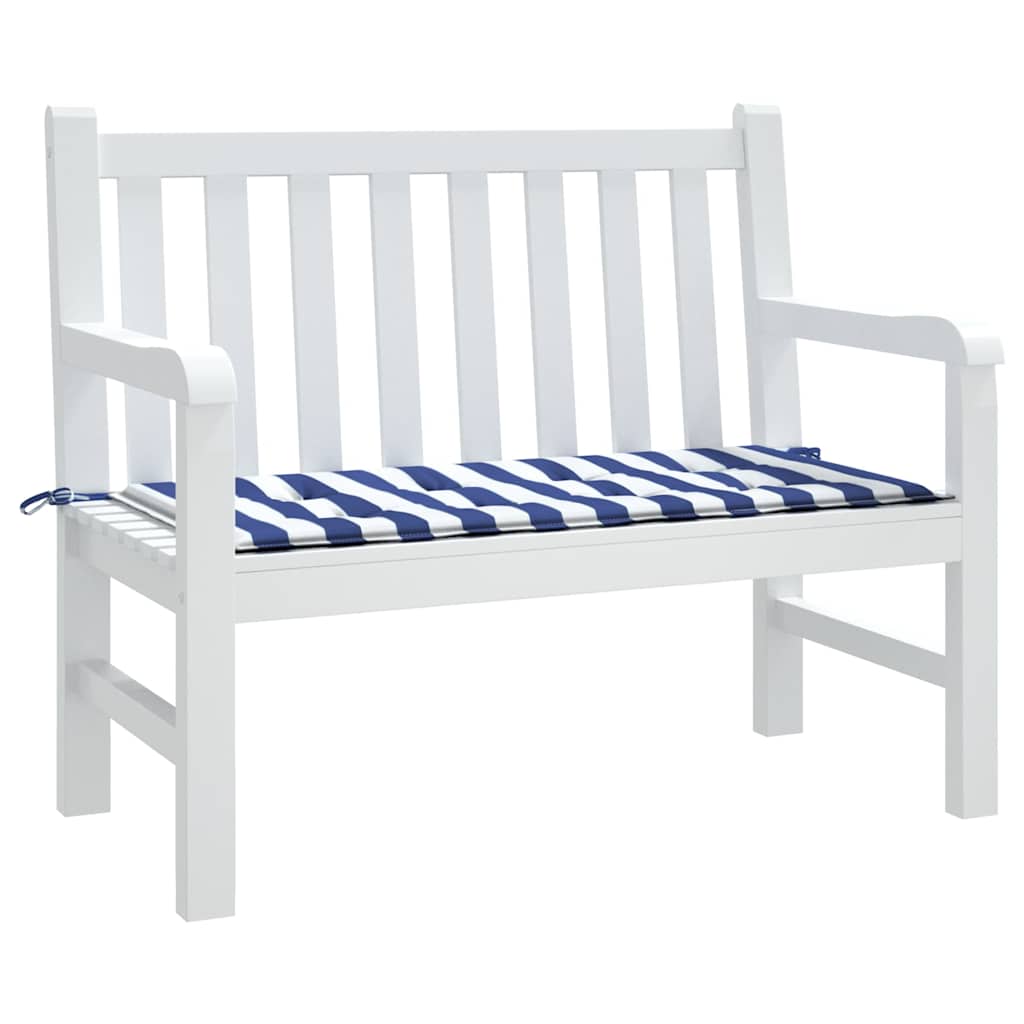 Vidaxx Gartenbankauflage gestreift 120x50x4 cm Oxford-Stoff weiß und blau