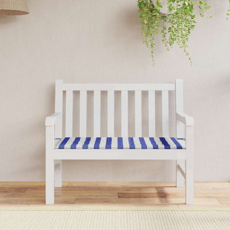 Vidaxx Gartenbankauflage gestreift 120x50x4 cm Oxford-Stoff weiß und blau