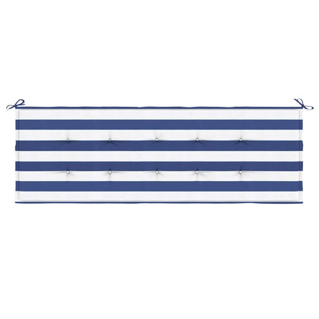 Vidaxx Gartenbankauflage gestreift 150x50x4 cm Oxford-Stoff weiß und blau