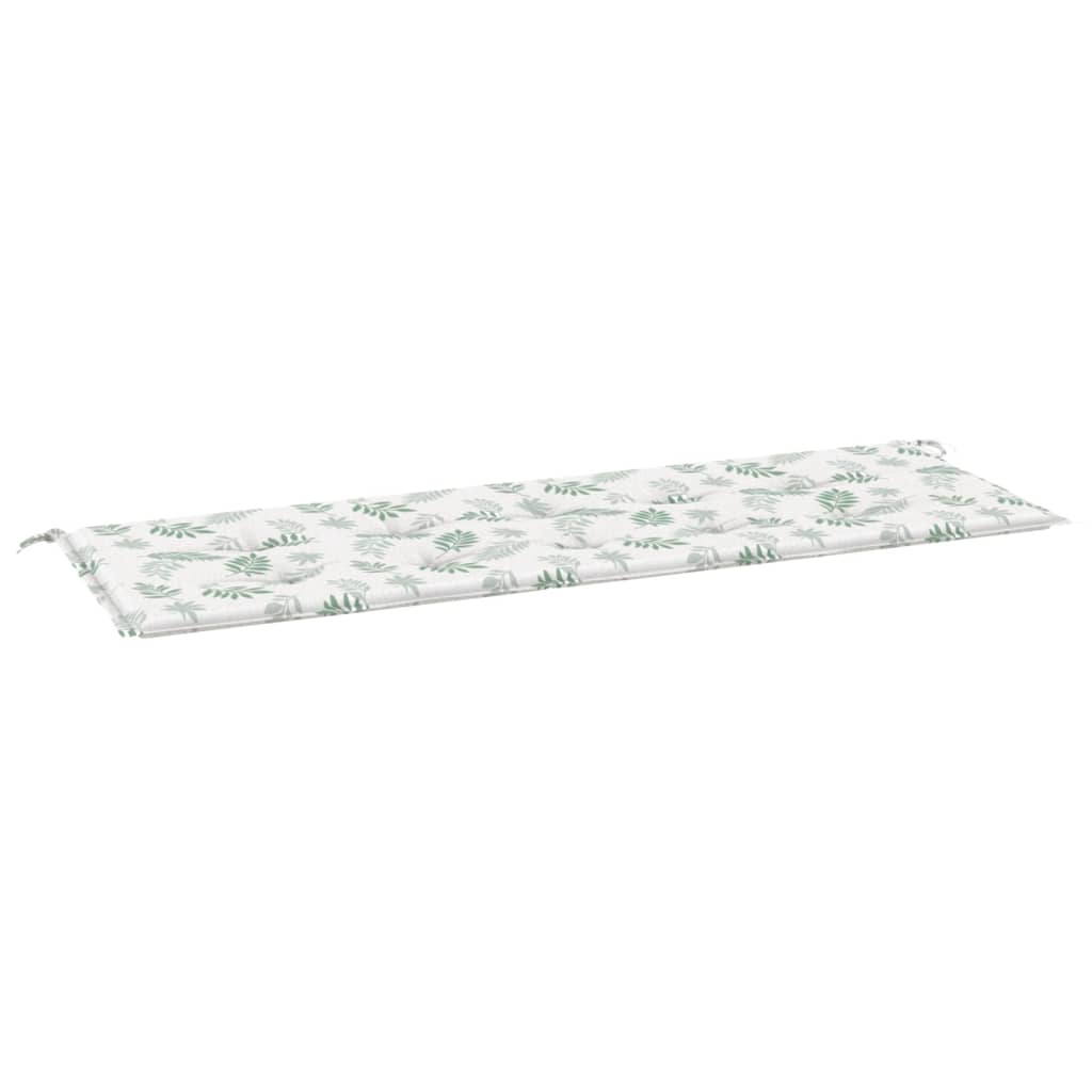 Vidaxl jardin banc coussin 150x50x3 cm motif de feuille de tissu oxford