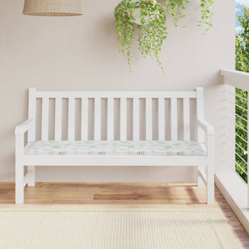 Vidaxl jardin banc coussin 150x50x3 cm motif de feuille de tissu oxford