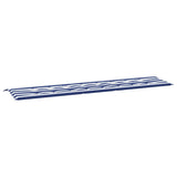 VidaXL Gartenbankauflage gestreift 200x50x4 cm Stoff weiß und blau