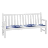 VIDAXL Garden Bench Black Striped 200x50x3 cm tkanina bela in modra