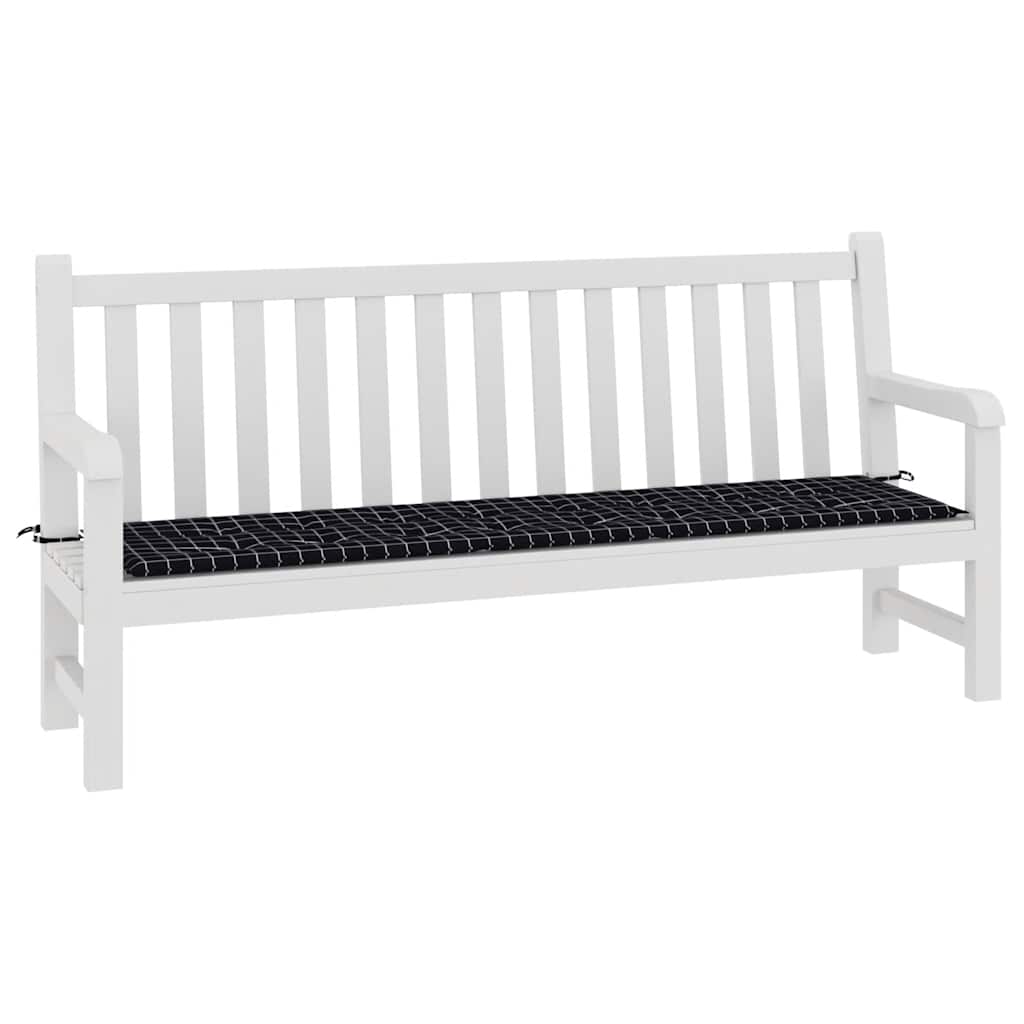 VidaXL Gartenbankauflage Rautenmuster 200x50x4 cm Stoff schwarz