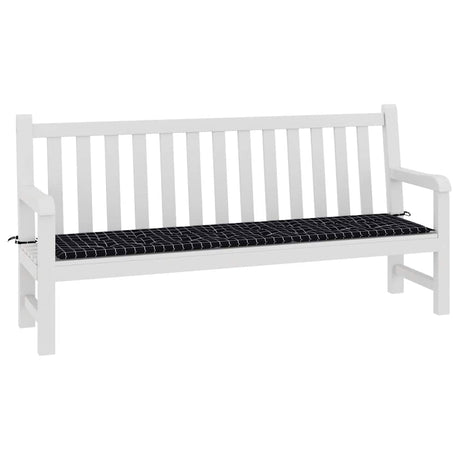 VidaXL Gartenbankauflage Rautenmuster 200x50x4 cm Stoff schwarz