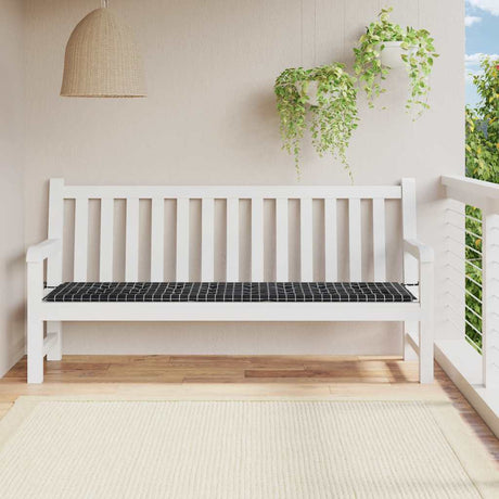 VidaXL Gartenbankauflage Rautenmuster 200x50x4 cm Stoff schwarz