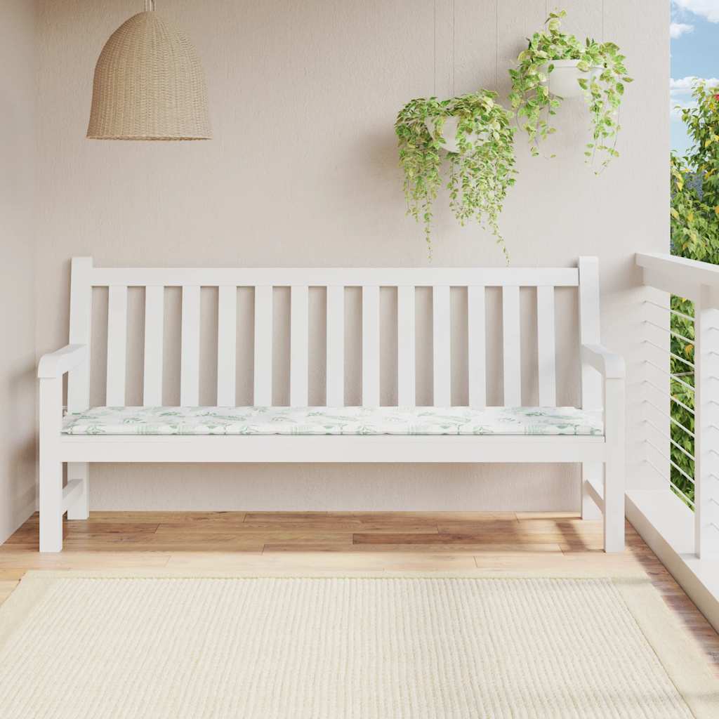 VidaXL Gartenbankkissen Blattmuster 200x50x4 cm Stoff