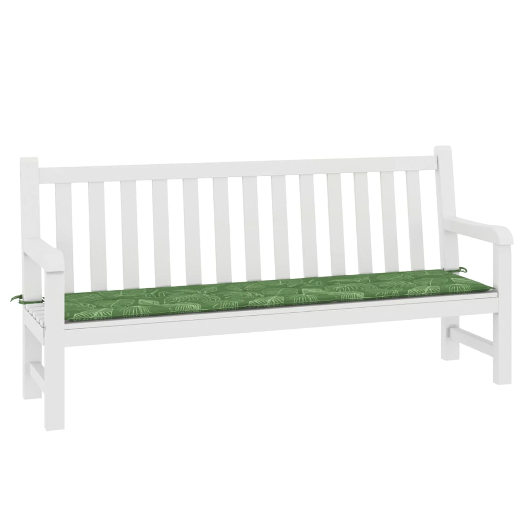 Vidaxl Garden Bench Cushion Patrón de hoja de 200x50x3 CM Tela