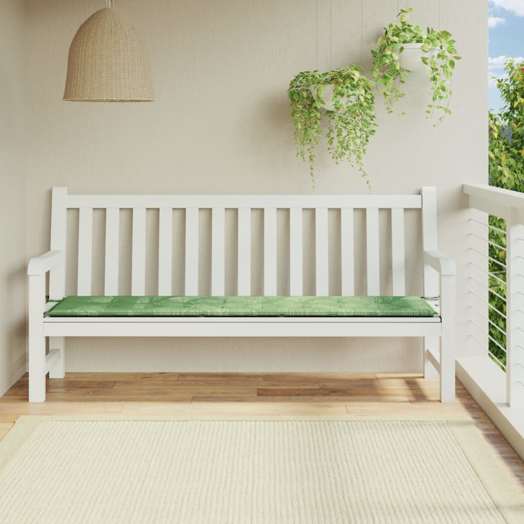 Vidaxl Garden Bench Cushion Patrón de hoja de 200x50x3 CM Tela