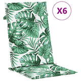 Vidaxl stoelkussens 6 st hoge rug bladpatroon stof