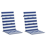 Vidaxl stoelkussens 2 st hoge rug gestreepte stof wit en blauw