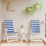 Vidaxl stoelkussens 2 st hoge rug gestreepte stof wit en blauw