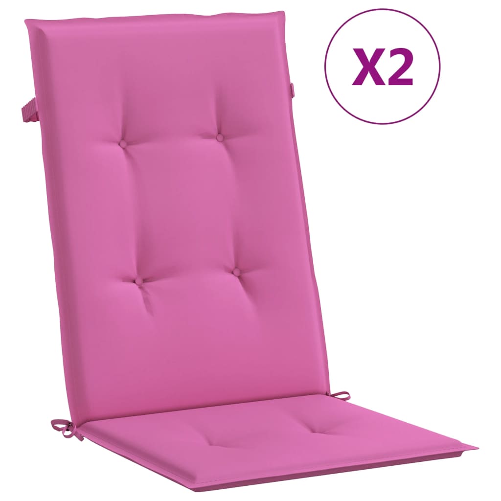 Vidaxx Gartenstuhlauflagen hohe Rückenlehne 2 Stück 120x50x3 cm Stoff rosa