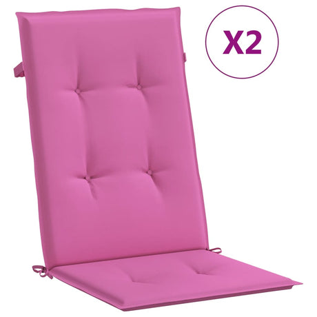 Vidaxx Gartenstuhlauflagen hohe Rückenlehne 2 Stück 120x50x3 cm Stoff rosa
