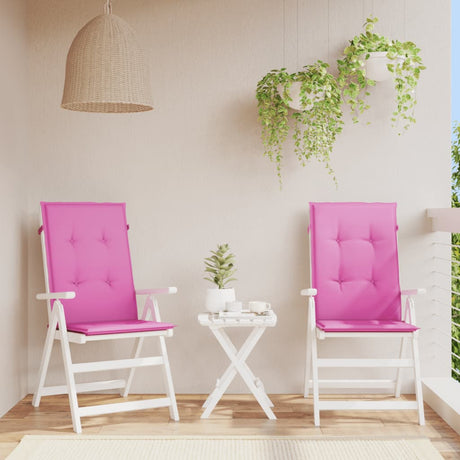Vidaxx Gartenstuhlauflagen hohe Rückenlehne 2 Stück 120x50x3 cm Stoff rosa