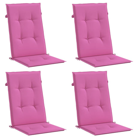 VidaXL Stuhlkissen 4 Stück Stoff mit hoher Rückenlehne rosa