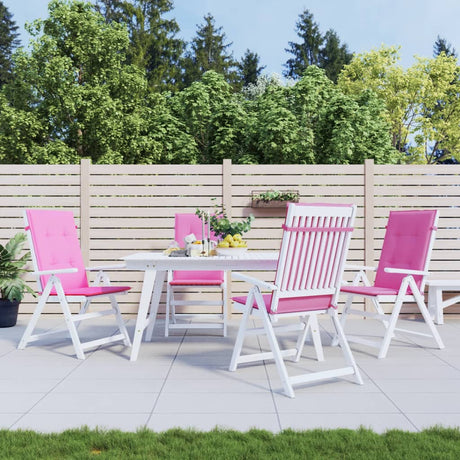 VidaXL Stuhlkissen 4 Stück Stoff mit hoher Rückenlehne rosa