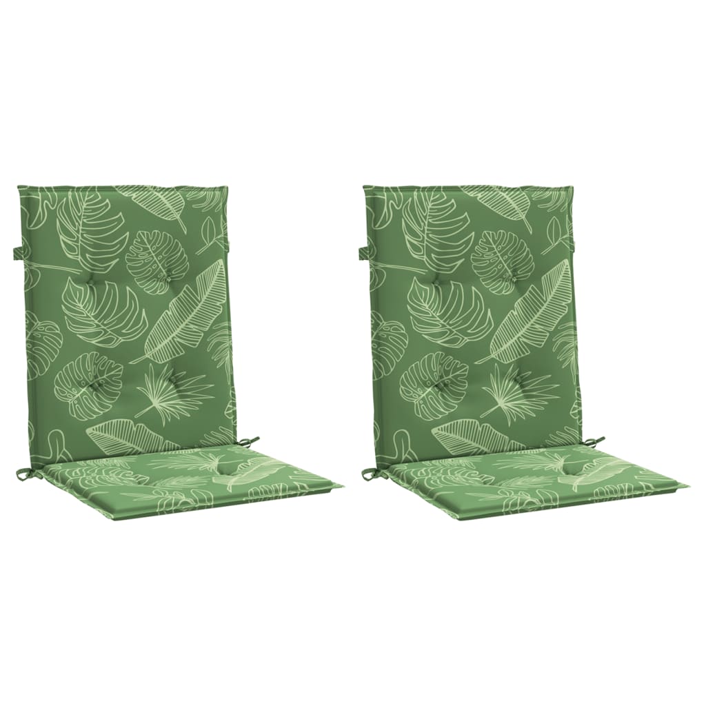 Cojines de silla Vidaxl 2 pcs patrón de hoja de polvo de espalda baja