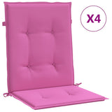 VidaXL Stuhlkissen 4 Stück, Stoff mit niedriger Rückenlehne, rosa