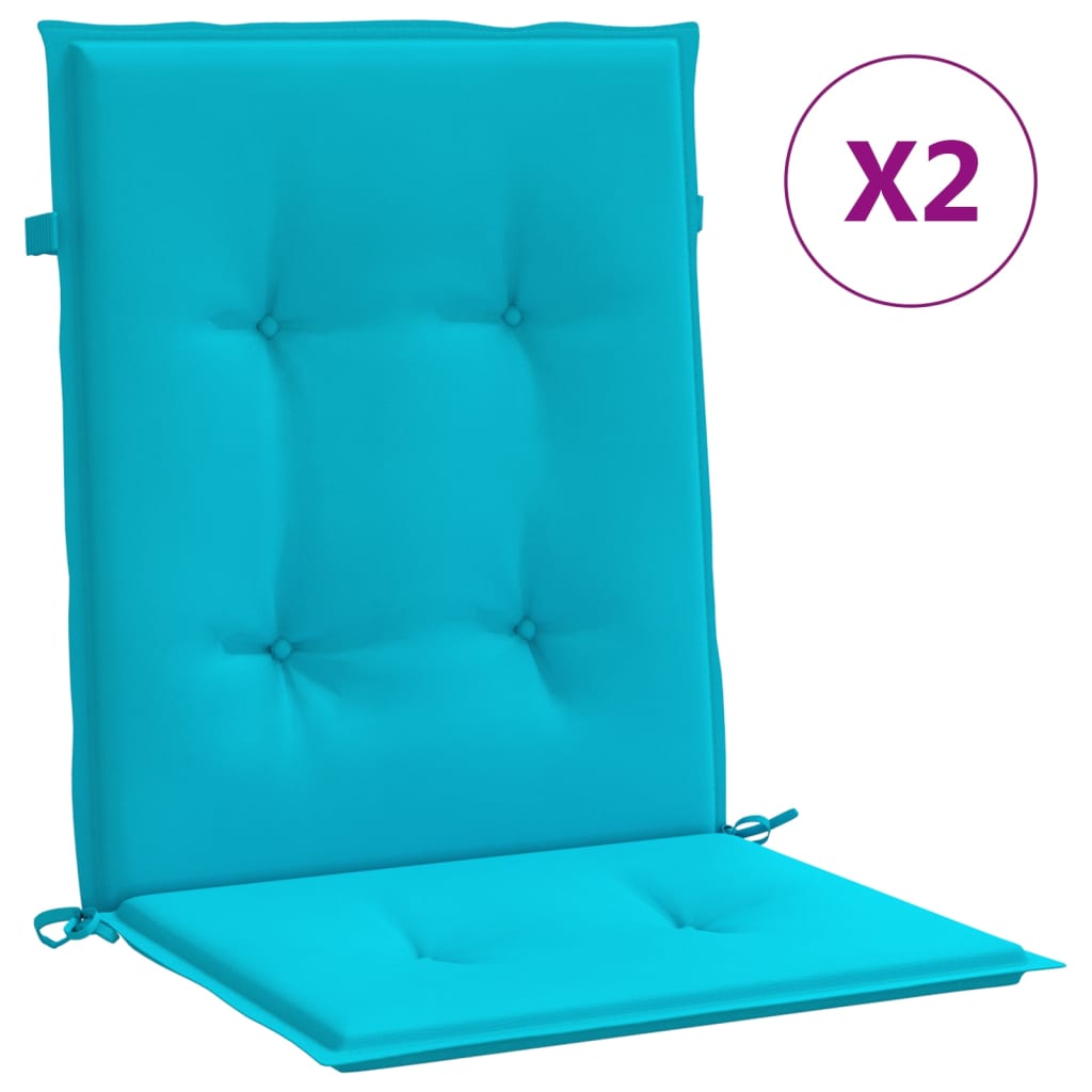 Vidaxl Stuhlkissen 2 Stcs Low -Rücken -Stoff Turquoise