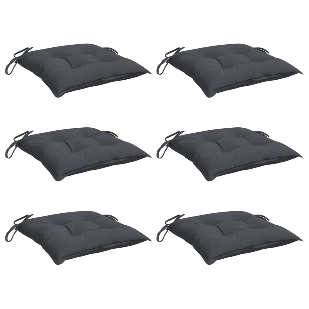 Vidaxx Stuhlkissen 6 Stück 40x40x7 cm Oxford-Stoff anthrazit