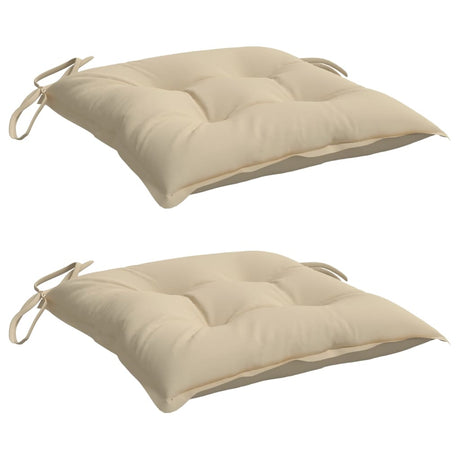 VidaXL Stuhlkissen 2 Stück 40x40x7 cm Oxford-Stoff beige