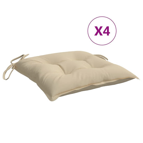Vidaxx Stuhlkissen 4 Stück 40x40x7 cm Oxford-Stoff beige