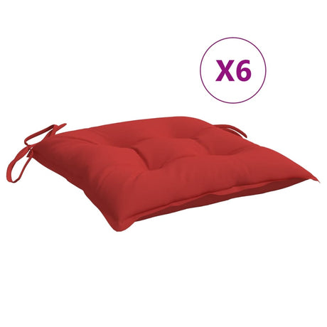 VidaXL Stuhlkissen 6 Stück 40x40x7 cm Oxford-Stoff rot