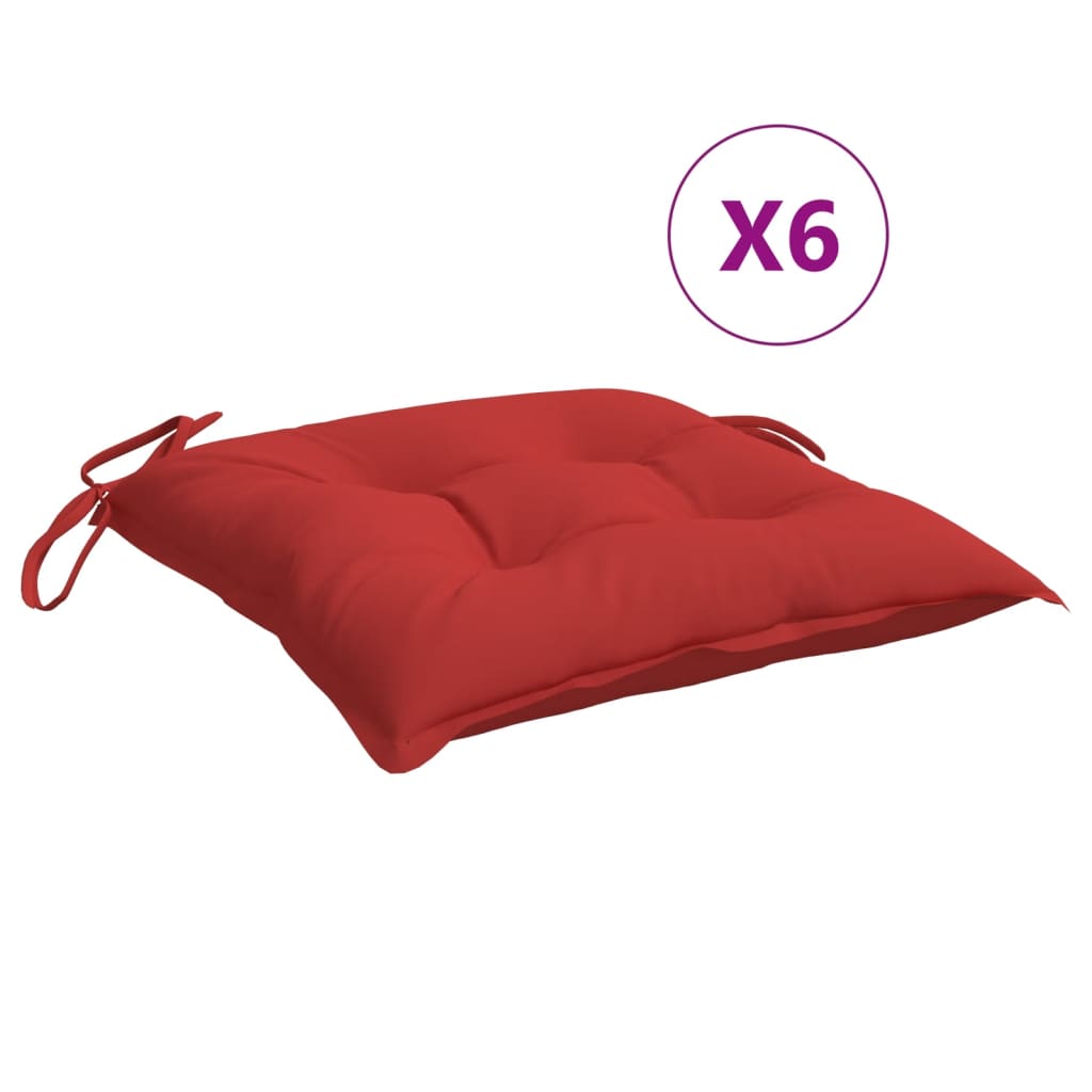 Vidaxl Chair cushions 6 pcs 40x40x7 cm Oxford fabric red