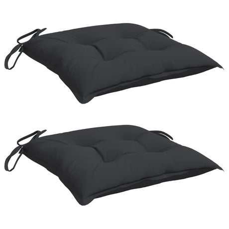 VidaXL Stuhlkissen 2 Stück 40x40x7 cm Oxford-Stoff schwarz