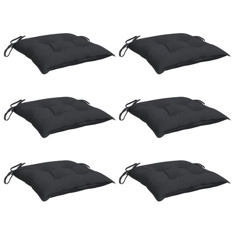 Vidaxx Stuhlkissen 6 Stück 40x40x7 cm Oxford-Stoff schwarz