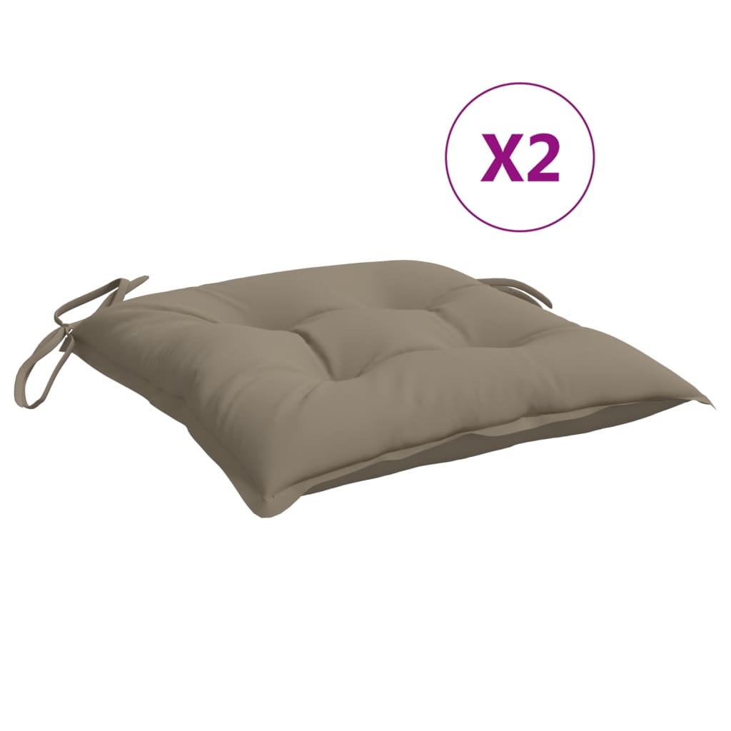 VidaXL Stuhlkissen 2 Stück 40x40x7 cm Oxford-Stoff Taupe