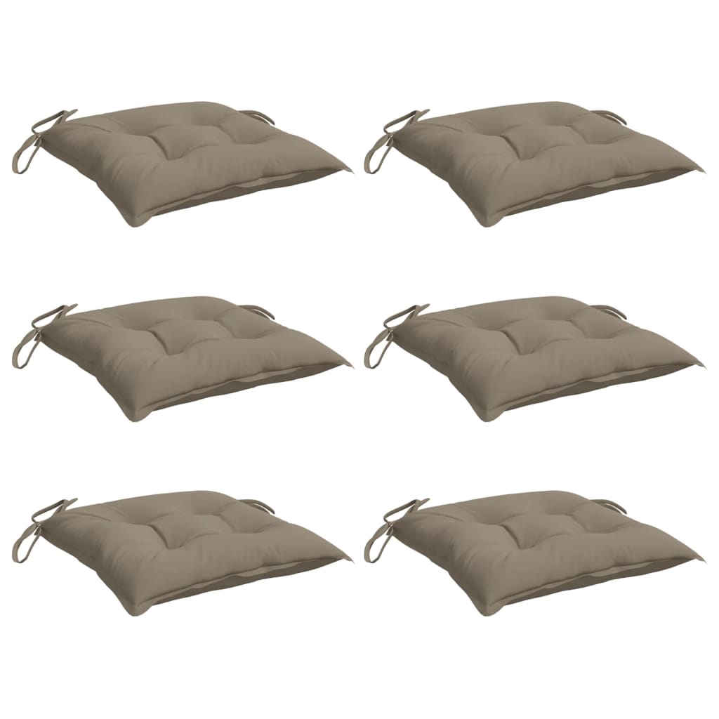 VIDAXL -Stuhlkissen 6 PCs 40x40x7 cm Oxford Stofftaupe