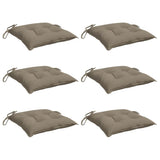 VidaXL Stuhlkissen 6 Stück 40x40x7 cm Oxford-Stoff Taupe