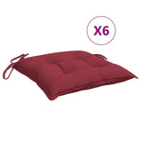 VidaXL Stuhlkissen 6 Stück 40x40x7 cm Oxford-Stoff weinrot