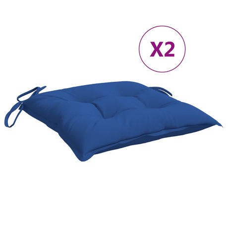 VidaXL Stuhlkissen 2 Stück 40x40x7 cm Oxford-Stoff blau