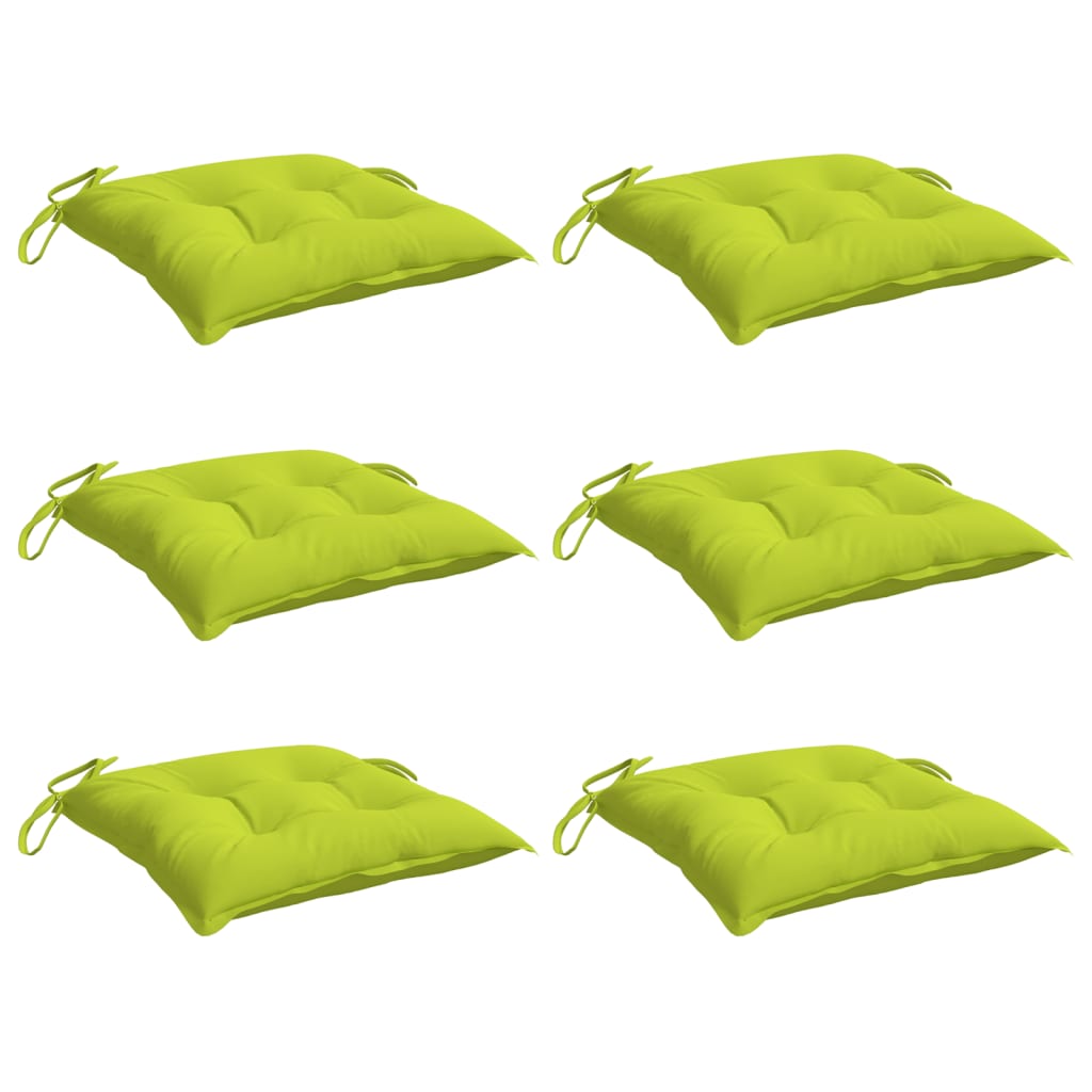 VidaXL Stuhlkissen 6 Stück 40x40x7 cm Oxford-Stoff hellgrün