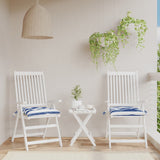 Coussins de chaise Vidaxl 2 Stripped 40x40x7 cm tissu blanc et bleu