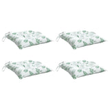 Coussins de chaise vidaxl 4 pcs motifs de feuilles 40x40x7 cm tissu