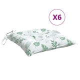 Vidaxl Chair cushions 6 pcs leaf pattern 40x40x7 cm fabric