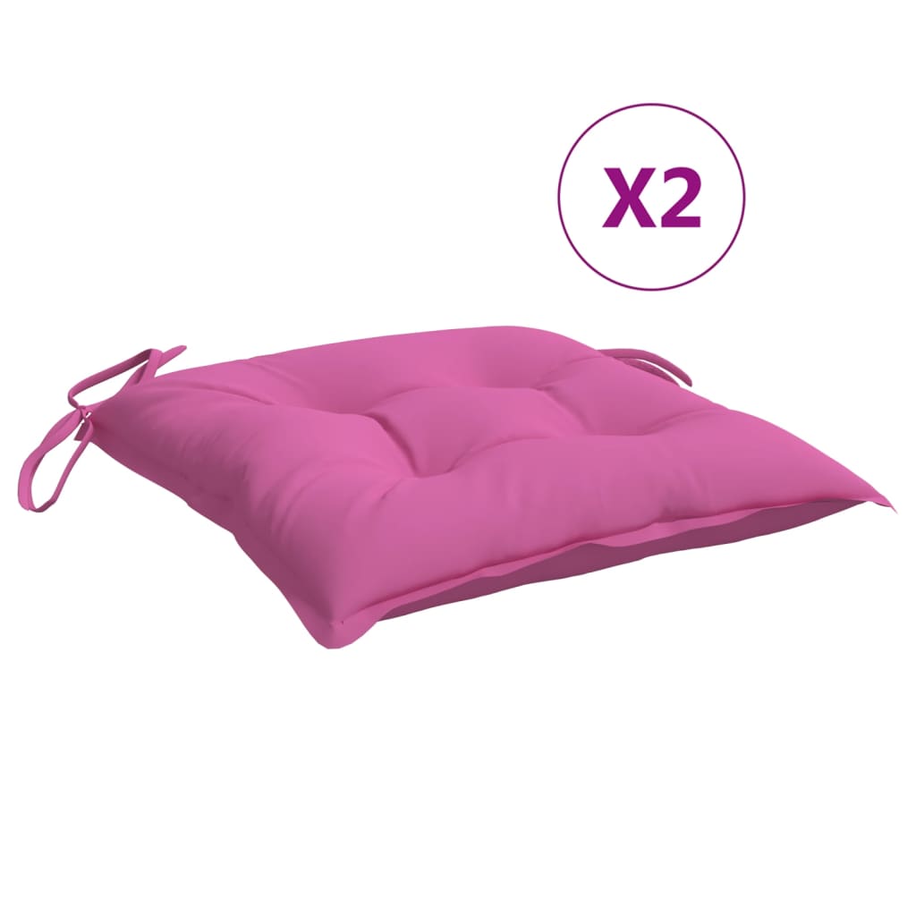 VidaXL Stuhlkissen 2 Stück 40x40x7 cm Stoff rosa