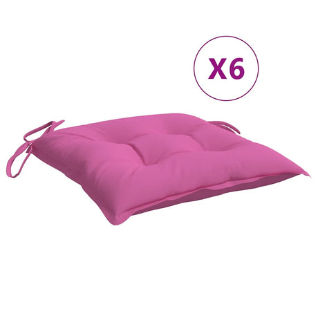 VidaXL Stuhlkissen 6 Stück 40x40x7 cm Stoff rosa