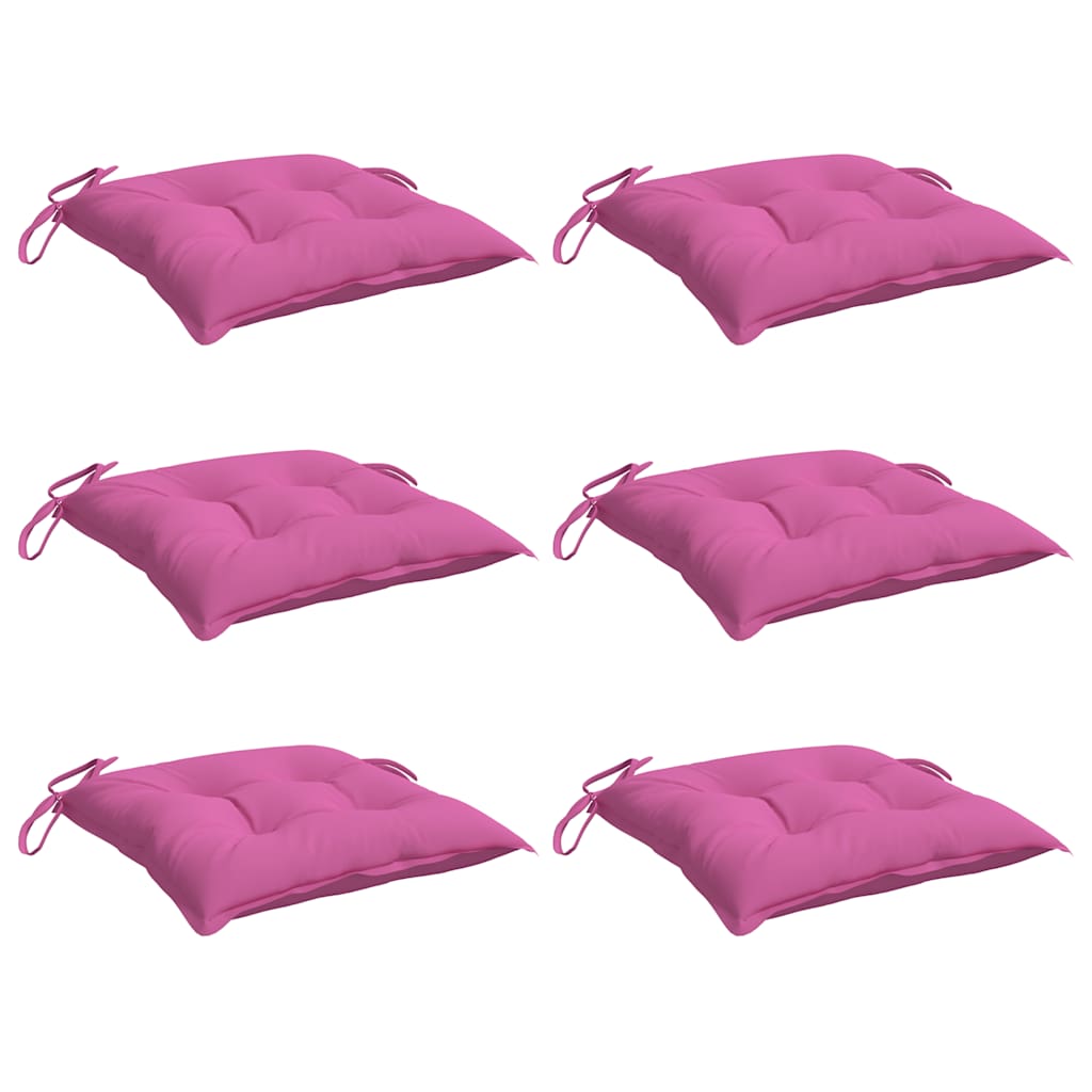 VidaXL Stuhlkissen 6 Stück 40x40x7 cm Stoff rosa