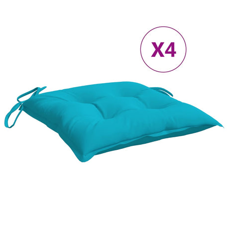 VidaXL Stuhlkissen 4 Stück 40x40x7 cm Stoff Türkis